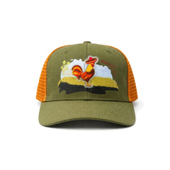 Gorra Knite Farmer Gallo cafe Trucker Agro Ajustable verde