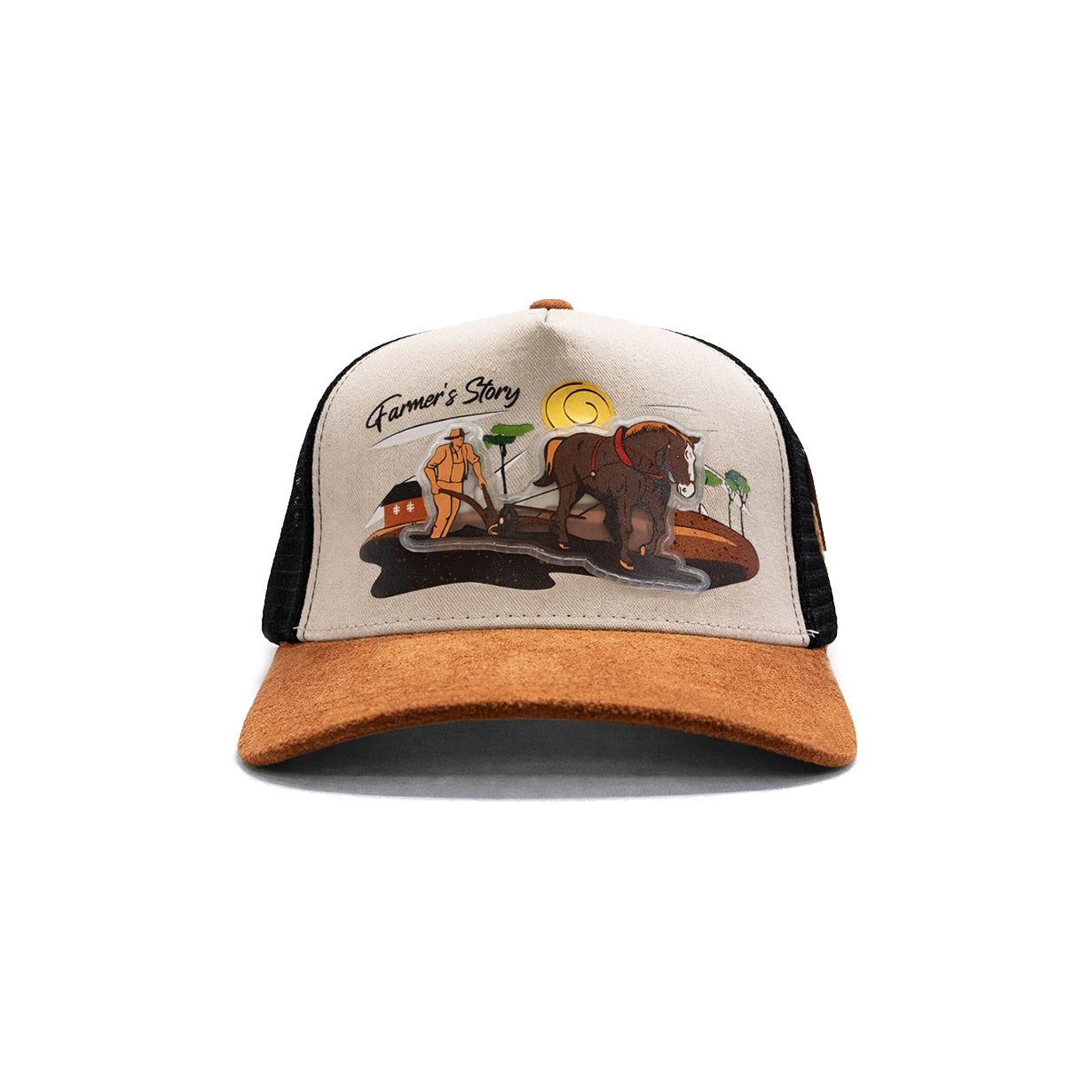 Gorra Trucker Harvest brown Ajustable Knite Estilo Campo beige