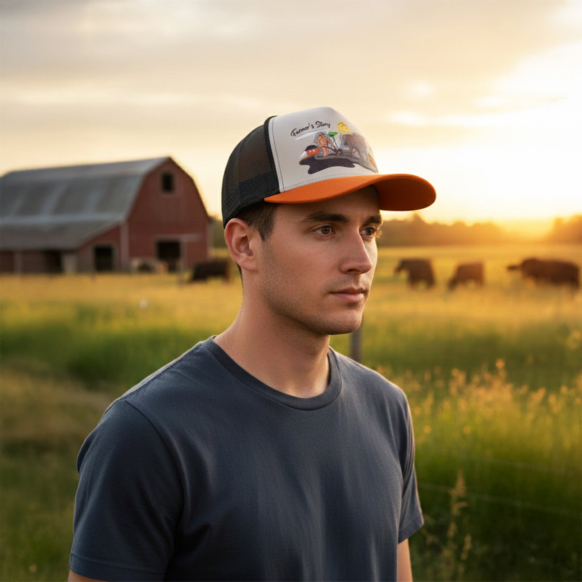 Gorra Trucker Harvest brown Ajustable Knite Estilo Campo beige