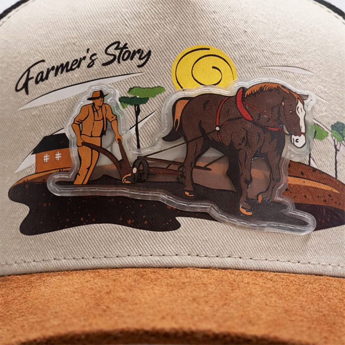 Gorra Trucker Harvest brown Ajustable Knite Estilo Campo beige