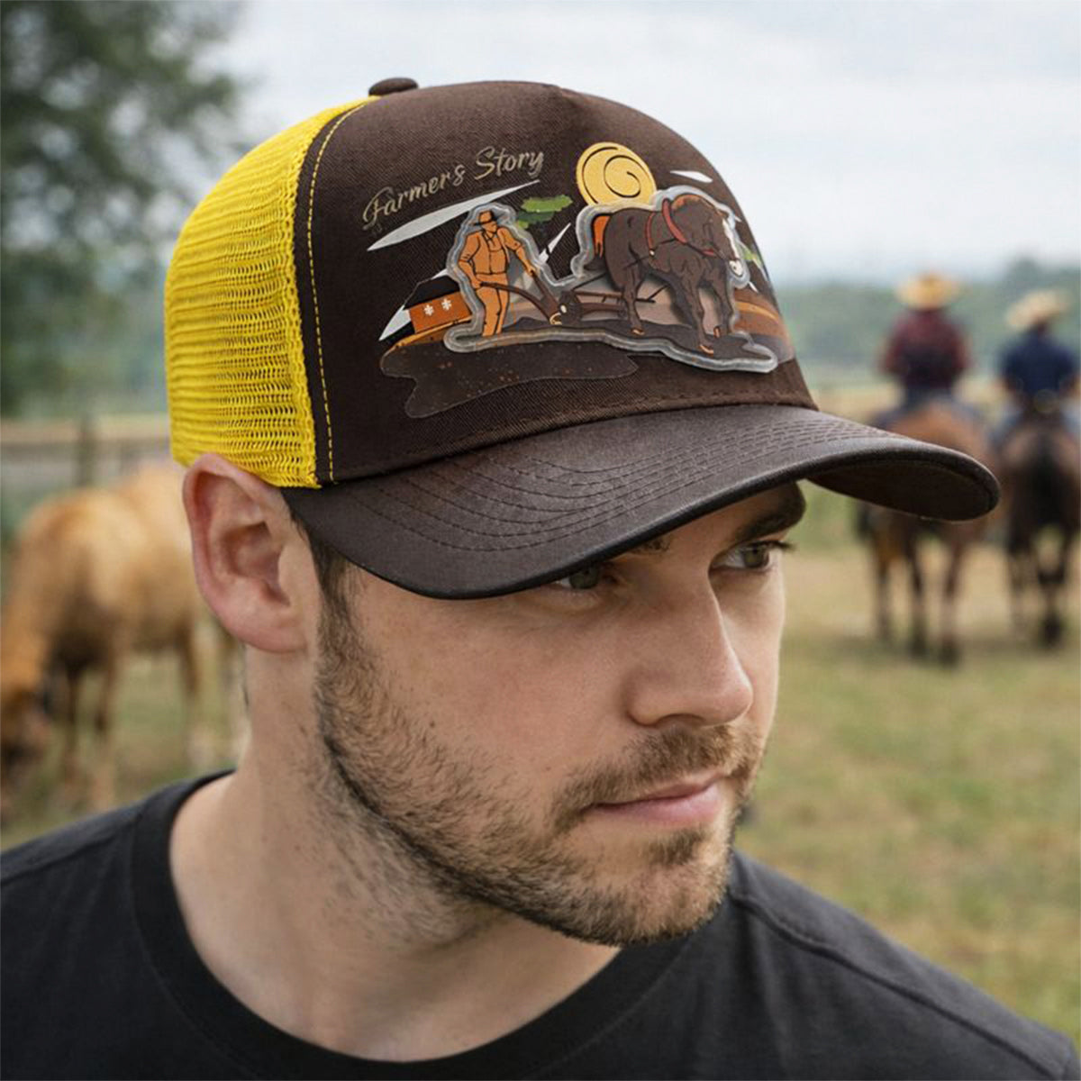 Gorra Trucker Harvest brown Ajustable Knite Estilo Campo cafe
