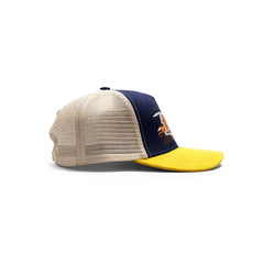 Gorra Trucker Harvest brown Ajustable Knite Estilo Campo amarillo