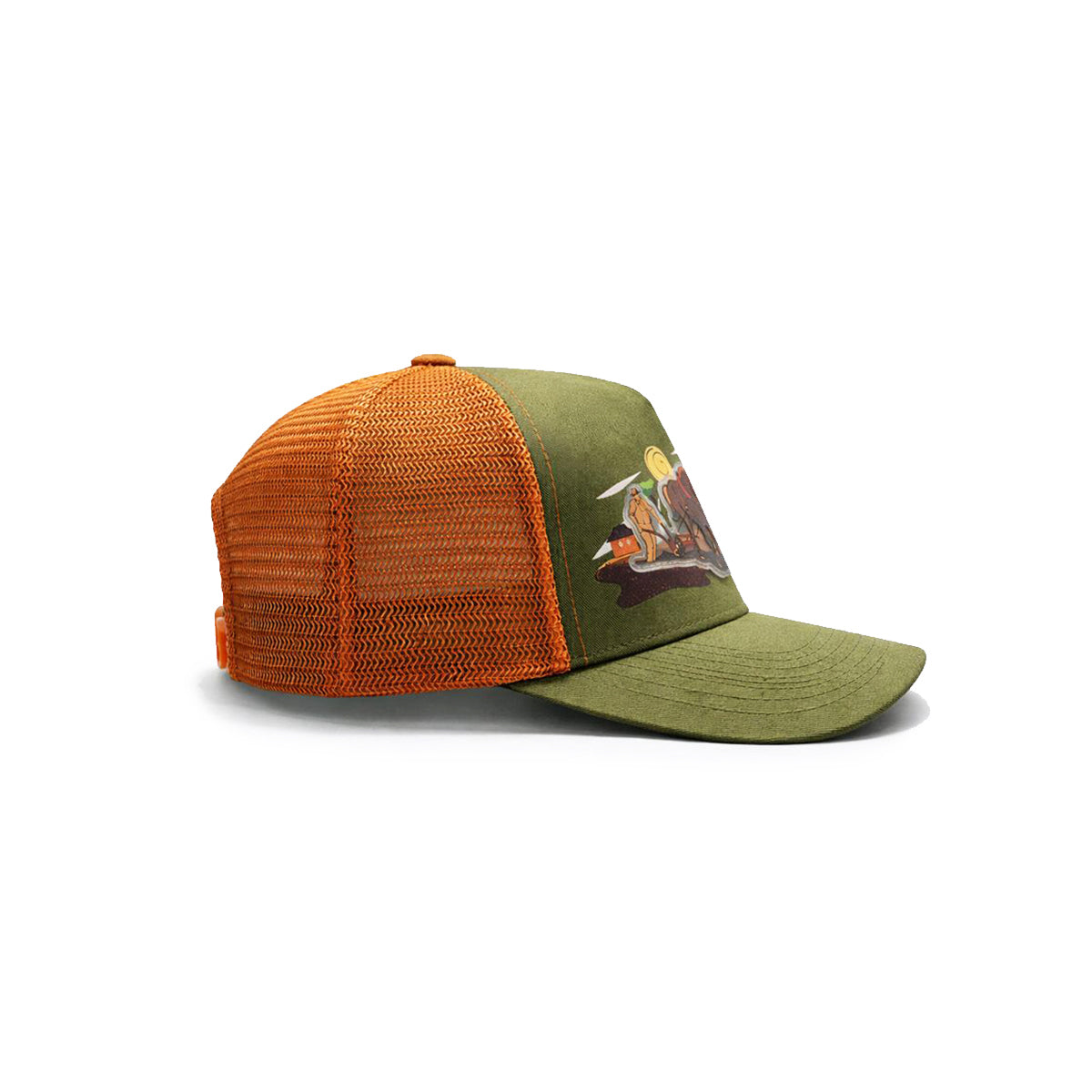Gorra Trucker Harvest brown Ajustable Knite Estilo Campo verde