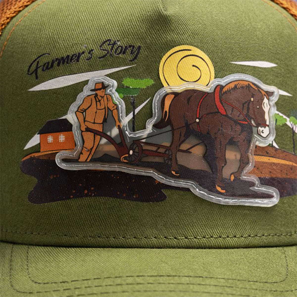 Gorra Trucker Harvest brown Ajustable Knite Estilo Campo verde