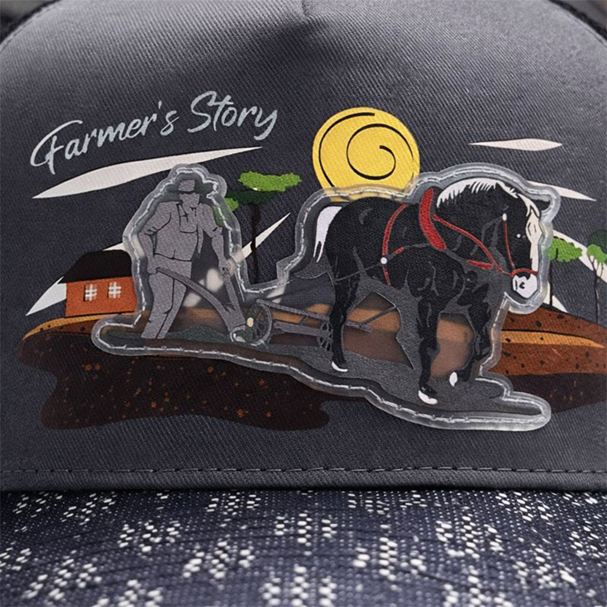 Gorra Trucker Harvest Black Ajustable Estilo Farmer Urbana azul