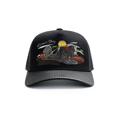 Gorra Trucker Harvest Black Ajustable Estilo Farmer Urbana gris