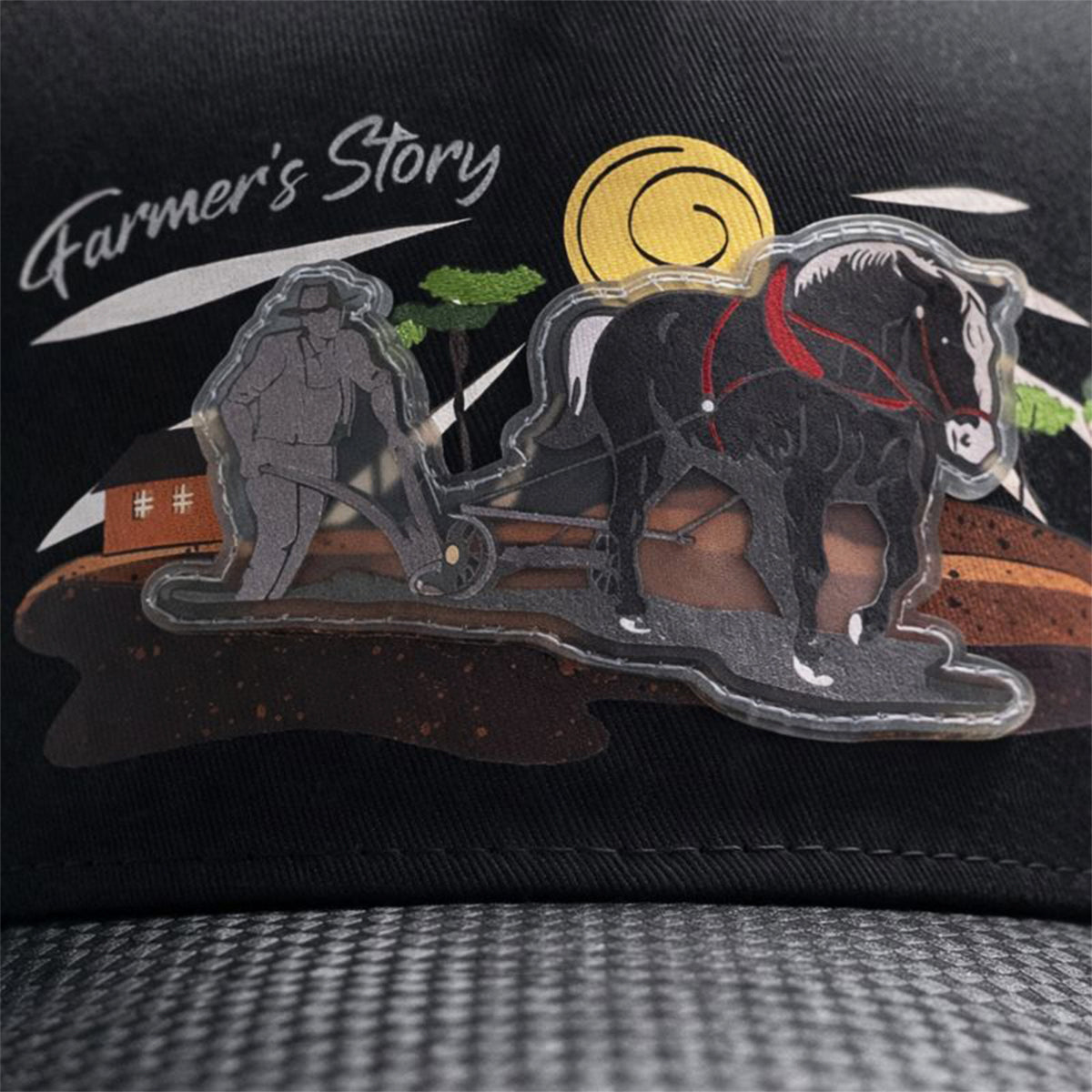 Gorra Trucker Harvest Black Ajustable Estilo Farmer Urbana gris