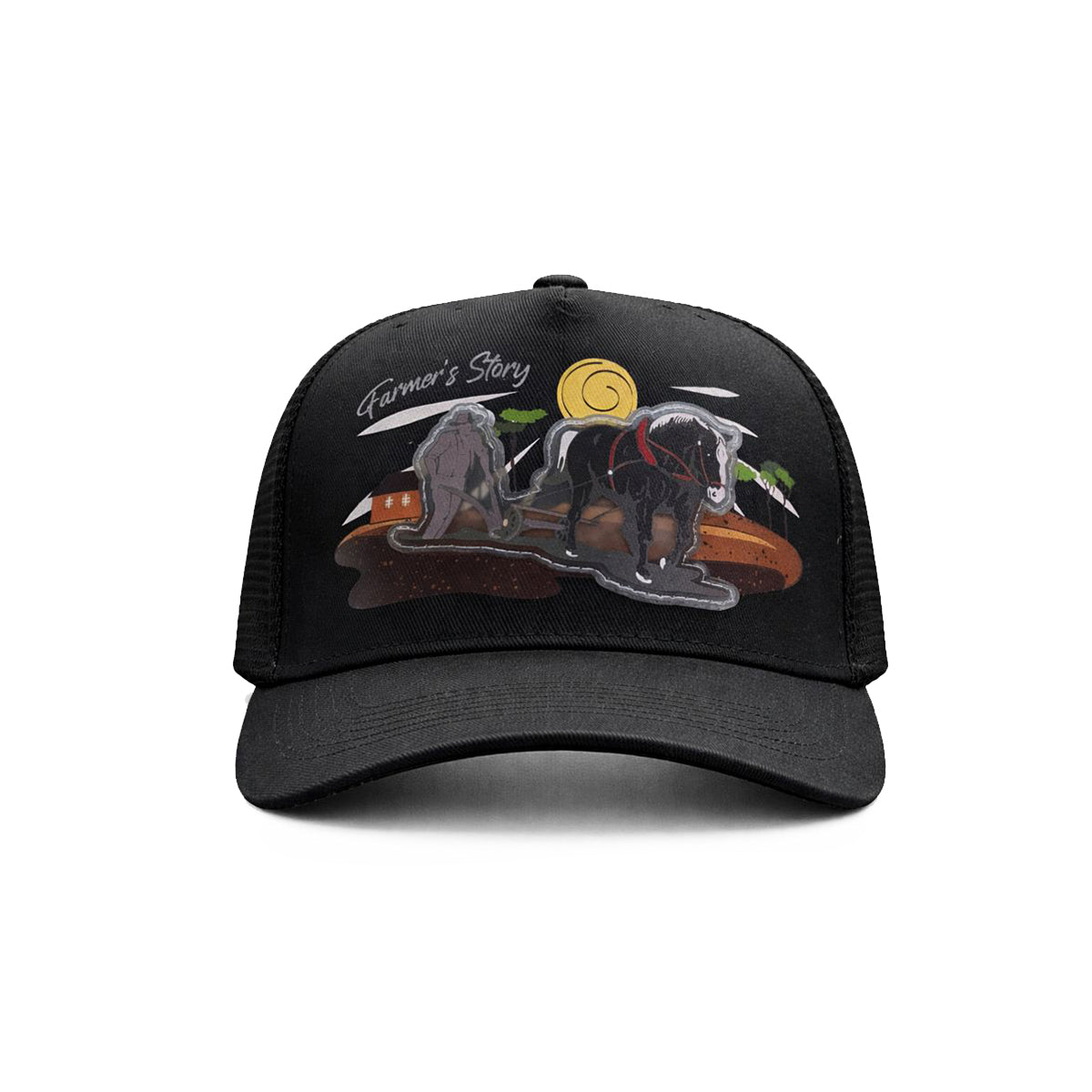 Gorra Trucker Harvest Black Ajustable Estilo Farmer Urbana negro