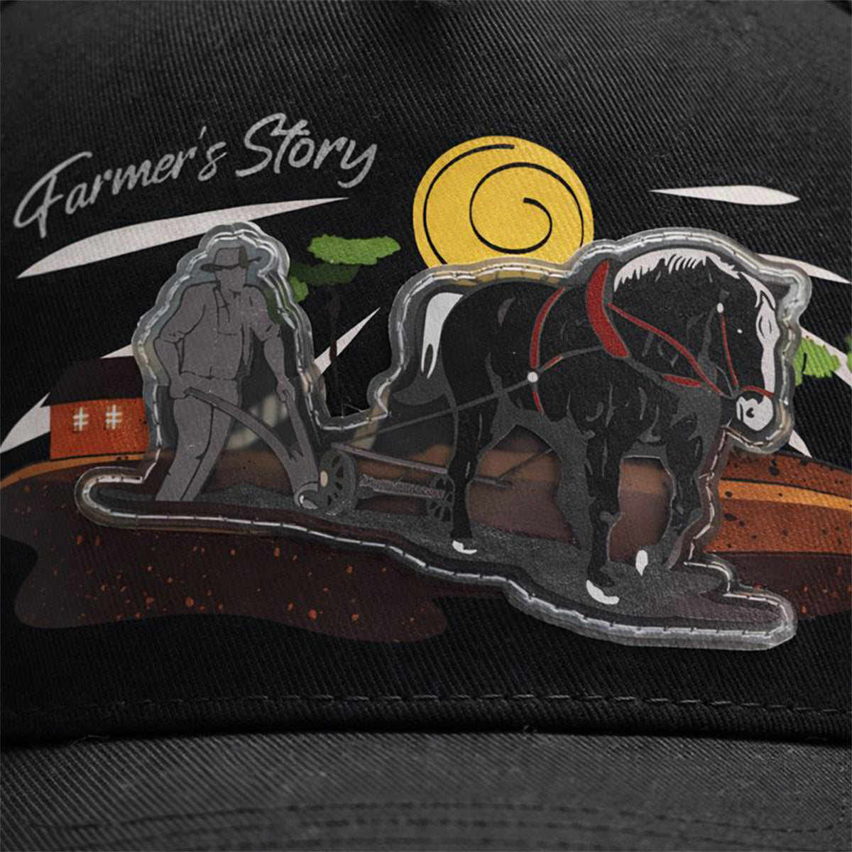 Gorra Trucker Harvest Black Ajustable Estilo Farmer Urbana negro