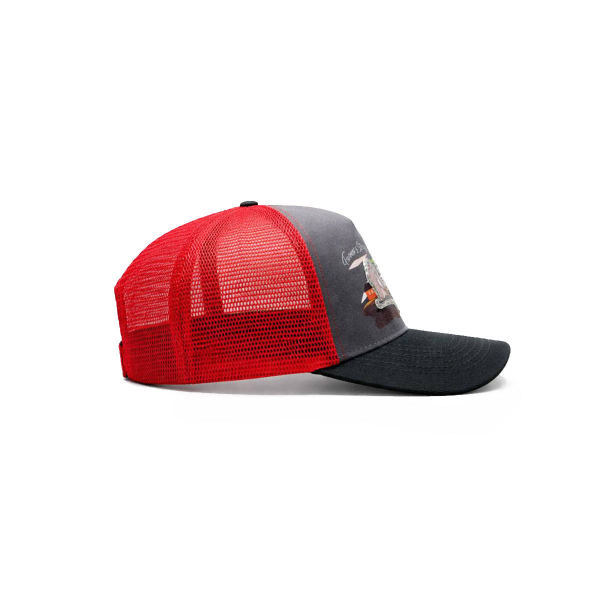 Gorra Trucker Harvest Black Ajustable Estilo Farmer Urbana rojo