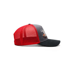 Gorra Trucker Harvest Black Ajustable Estilo Farmer Urbana rojo