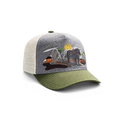 Gorra Trucker Harvest Black Ajustable Estilo Farmer Urbana verde