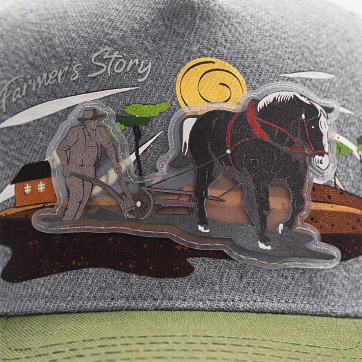 Gorra Trucker Harvest Black Ajustable Estilo Farmer Urbana verde