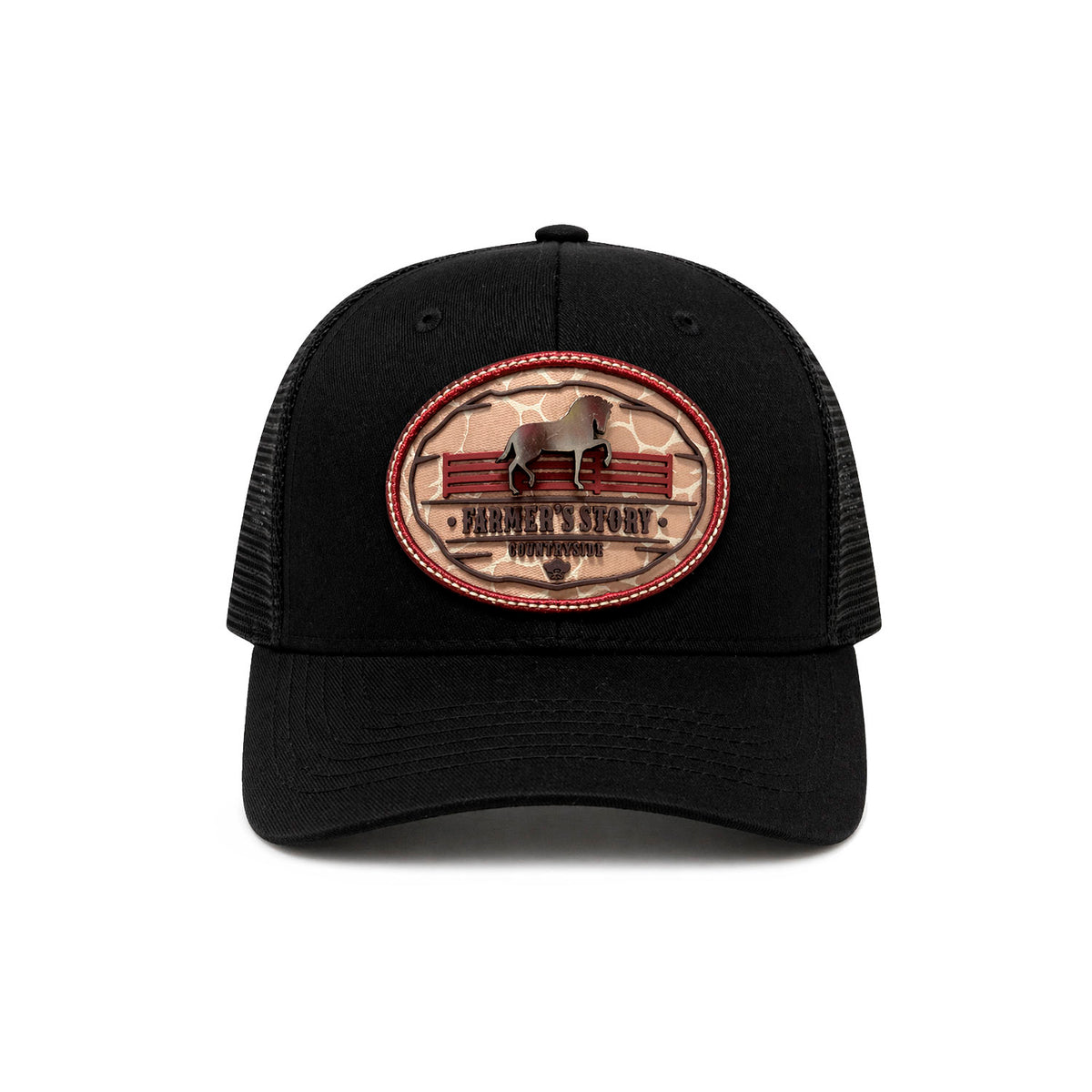 Gorra Trucker Knite Farmer Horseback Rojo