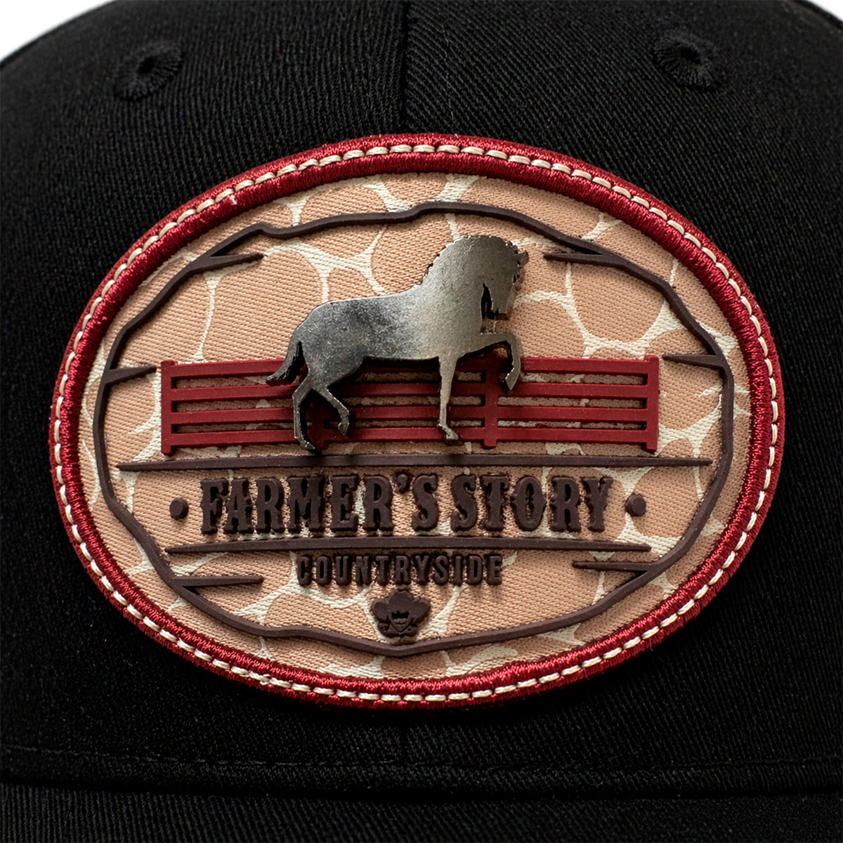 Gorra Trucker Knite Farmer Horseback Rojo