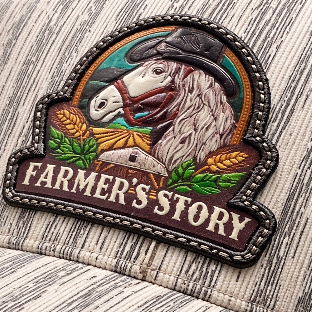 Gorra Knite Farmer Horse Black Trucker Caballo Ajustable beige