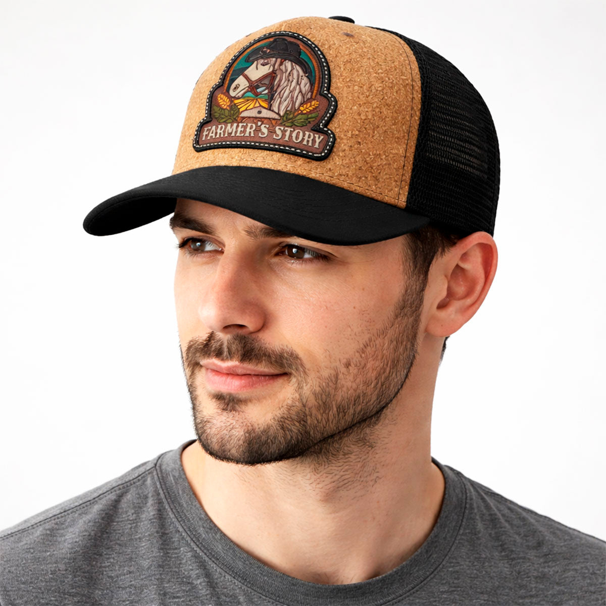 Gorra Trucker Farmer Horse Black