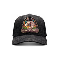 Gorra Knite Farmer Horse Black Trucker Caballo Ajustable gris oscuro