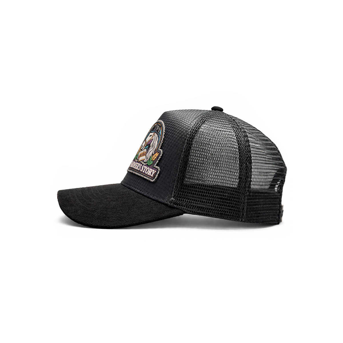 Gorra Knite Farmer Horse Black Trucker Caballo Ajustable negro