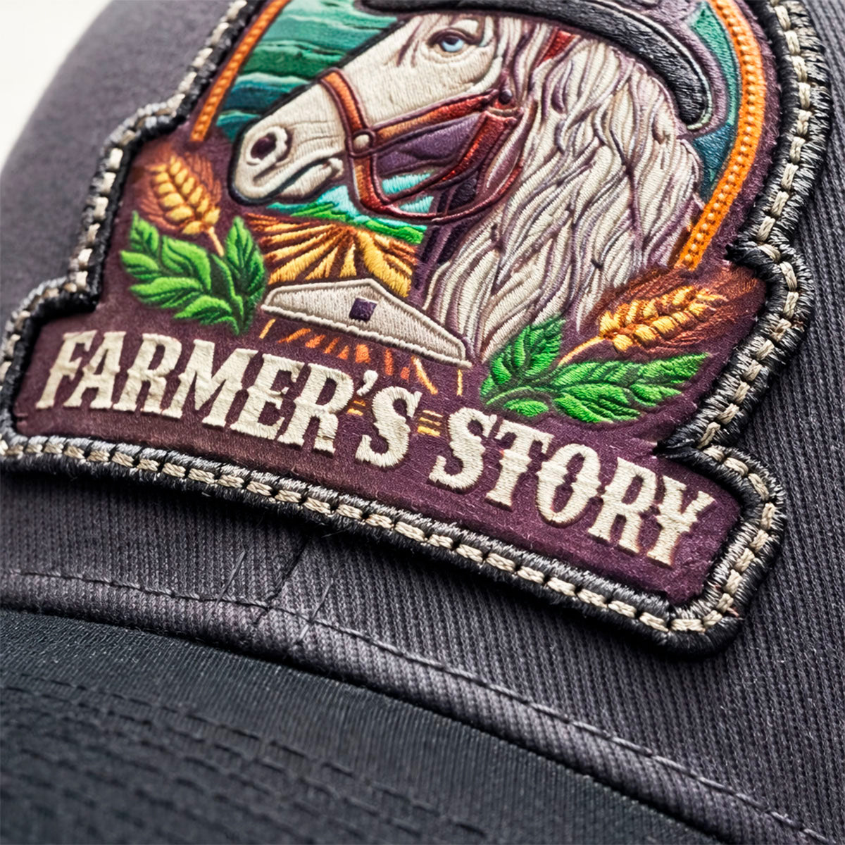 Gorra Knite Farmer Horse Black Trucker Caballo Ajustable rojo