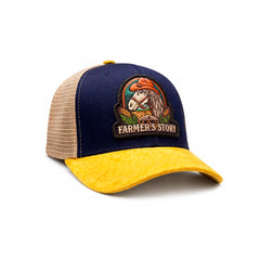 Gorra Knite Farmer Horse Brown Agro Trucker Caballo Rancho azul
