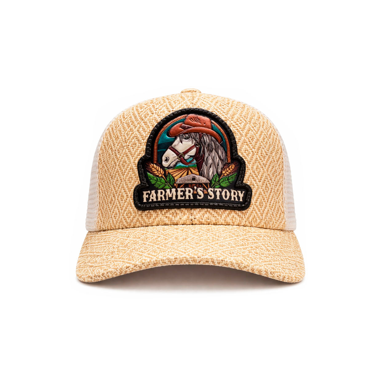 Gorra Knite Farmer Horse Brown Agro Trucker Caballo Rancho beige