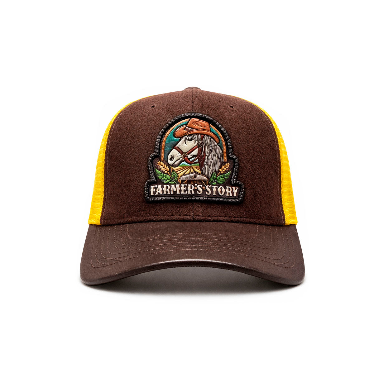 Gorra Knite Farmer Horse Brown Agro Trucker Caballo Rancho café