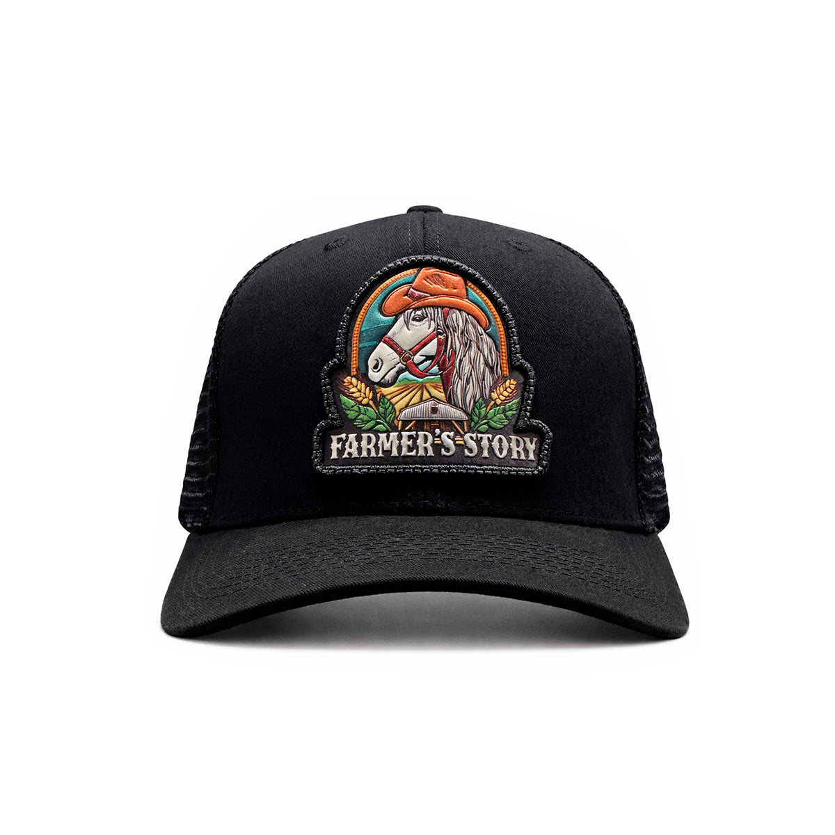 Gorra Trucker Farmer's Story Horse - Negro