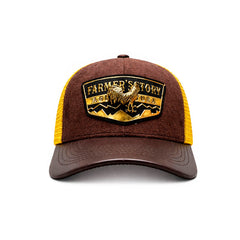 Gorra Knite Farmer Rooster Gold Trucker Gallo Oro Ajustable amarillo