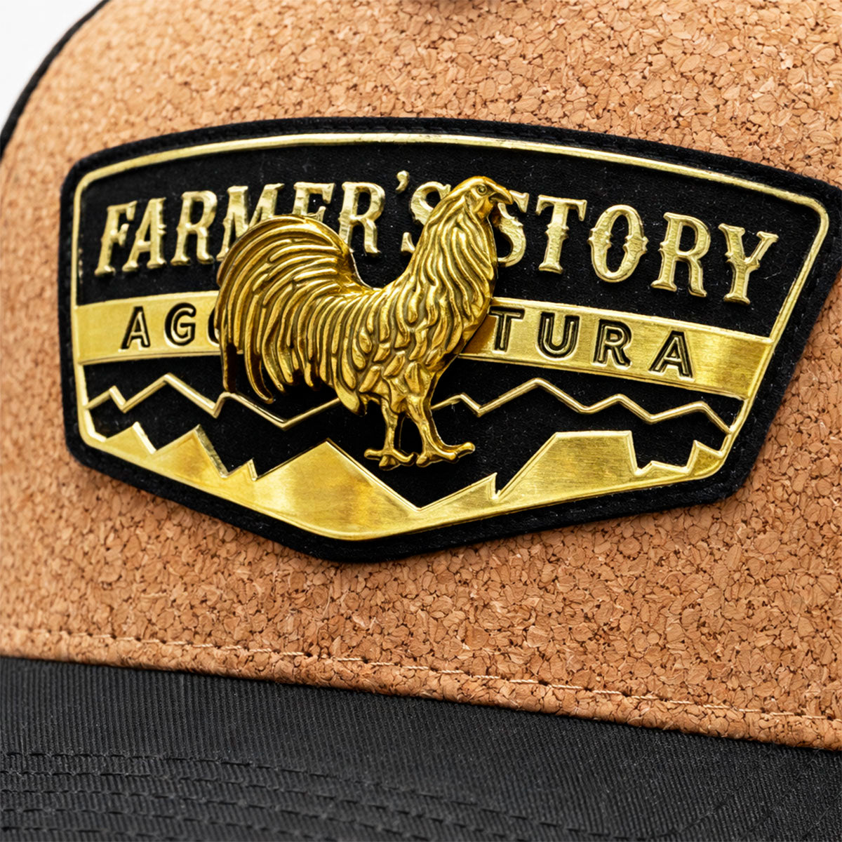 Gorra Knite Farmer Rooster Gold Trucker Gallo Oro Ajustable café
