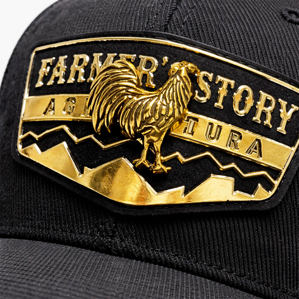 Gorra Knite Farmer Rooster Gold Trucker Gallo Oro Ajustable gris oscuro