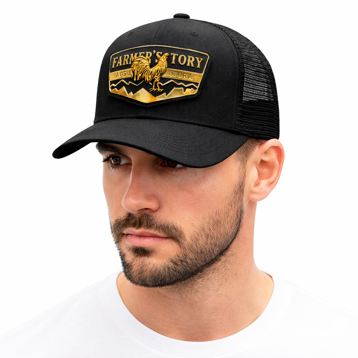 Gorra Trucker Farmer Rooster Gold