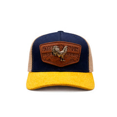 Gorra Knite Farmer Rooster Silver Trucker Plata Ajustable amarillo