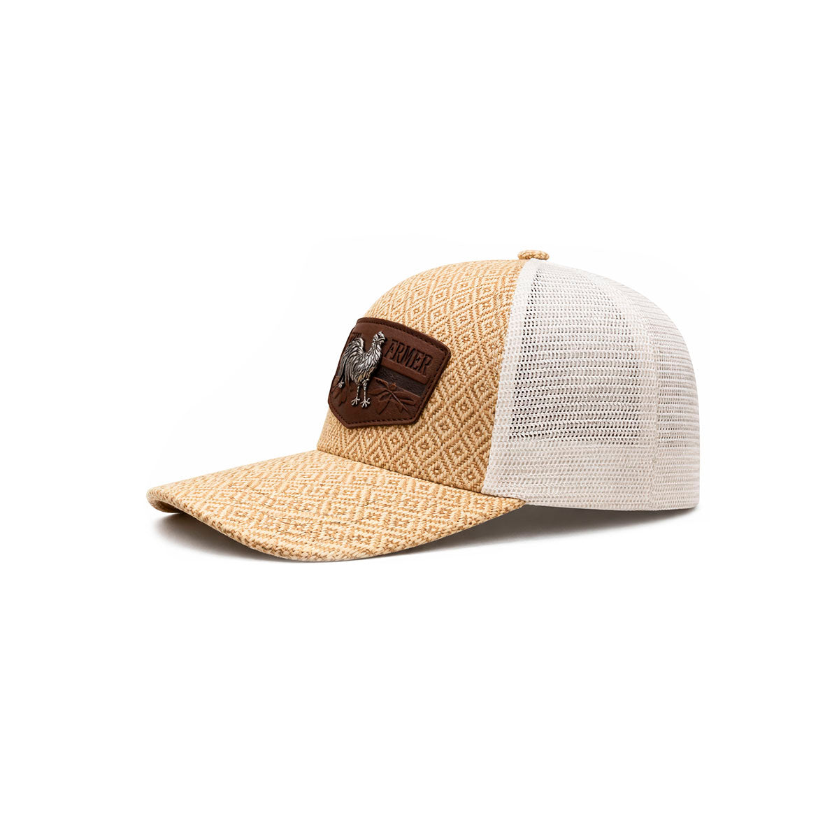 Gorra Knite Farmer Rooster Silver Trucker Plata Ajustable beige