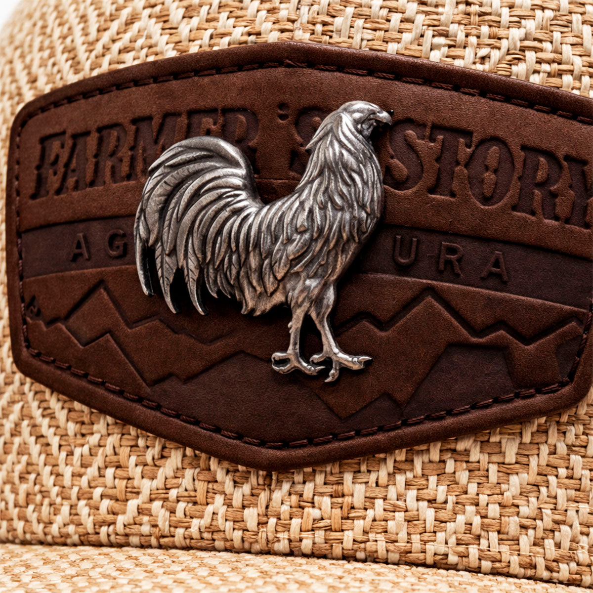 Gorra Knite Farmer Rooster Silver Trucker Plata Ajustable beige