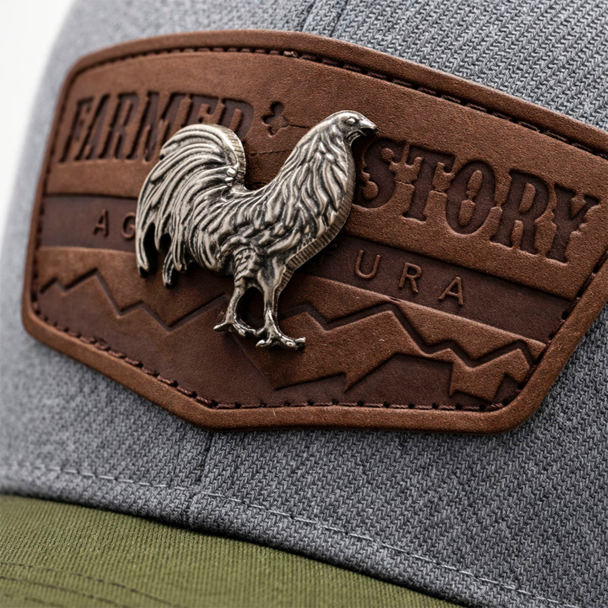 Gorra Knite Farmer Rooster Silver Trucker Plata Ajustable gris