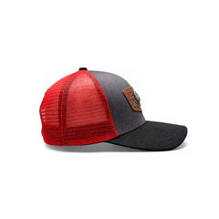 Gorra Knite Farmer Rooster Silver Trucker Plata Ajustable rojo