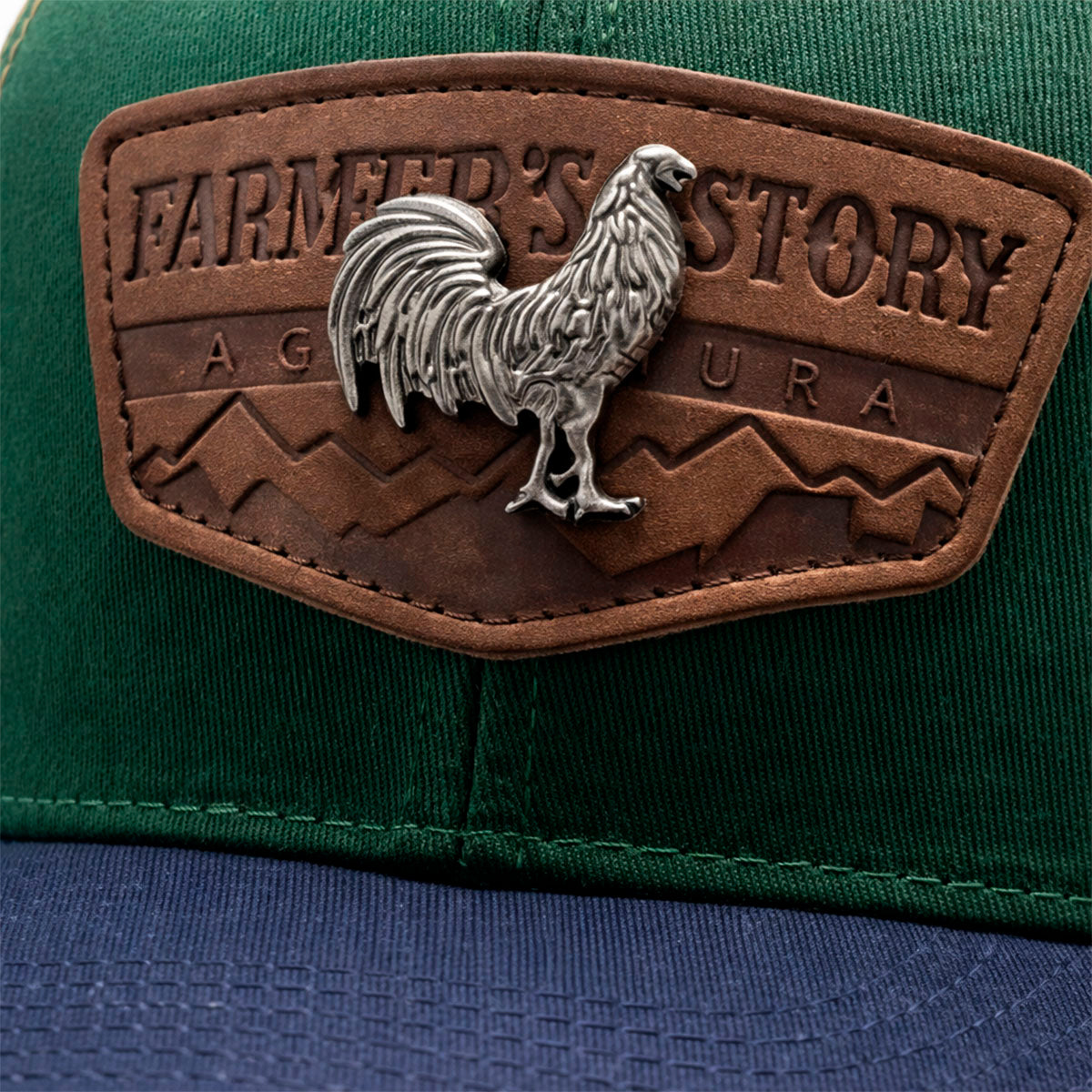 Gorra Knite Farmer Rooster Silver Trucker Plata Ajustable verde