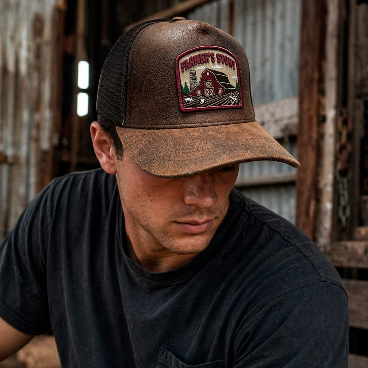 Gorra Trucker Farmer's Story Marrón Vintage