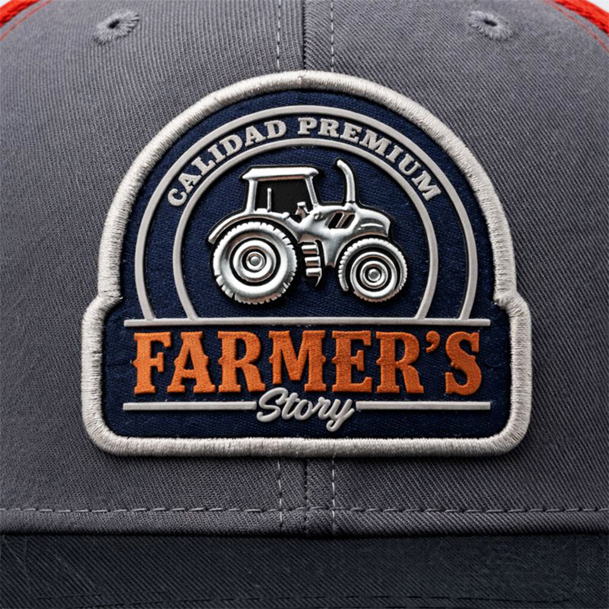 Gorra Knite Farmer Truck Tractor Azul Agro Ajustable Cap gris oscuro