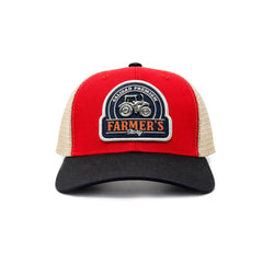 Gorra Knite Farmer Truck Tractor Azul Agro Ajustable Cap rojo