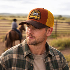 Gorra Knite Farmer Truck Tractor Oro Agro Ajustable Original naranja