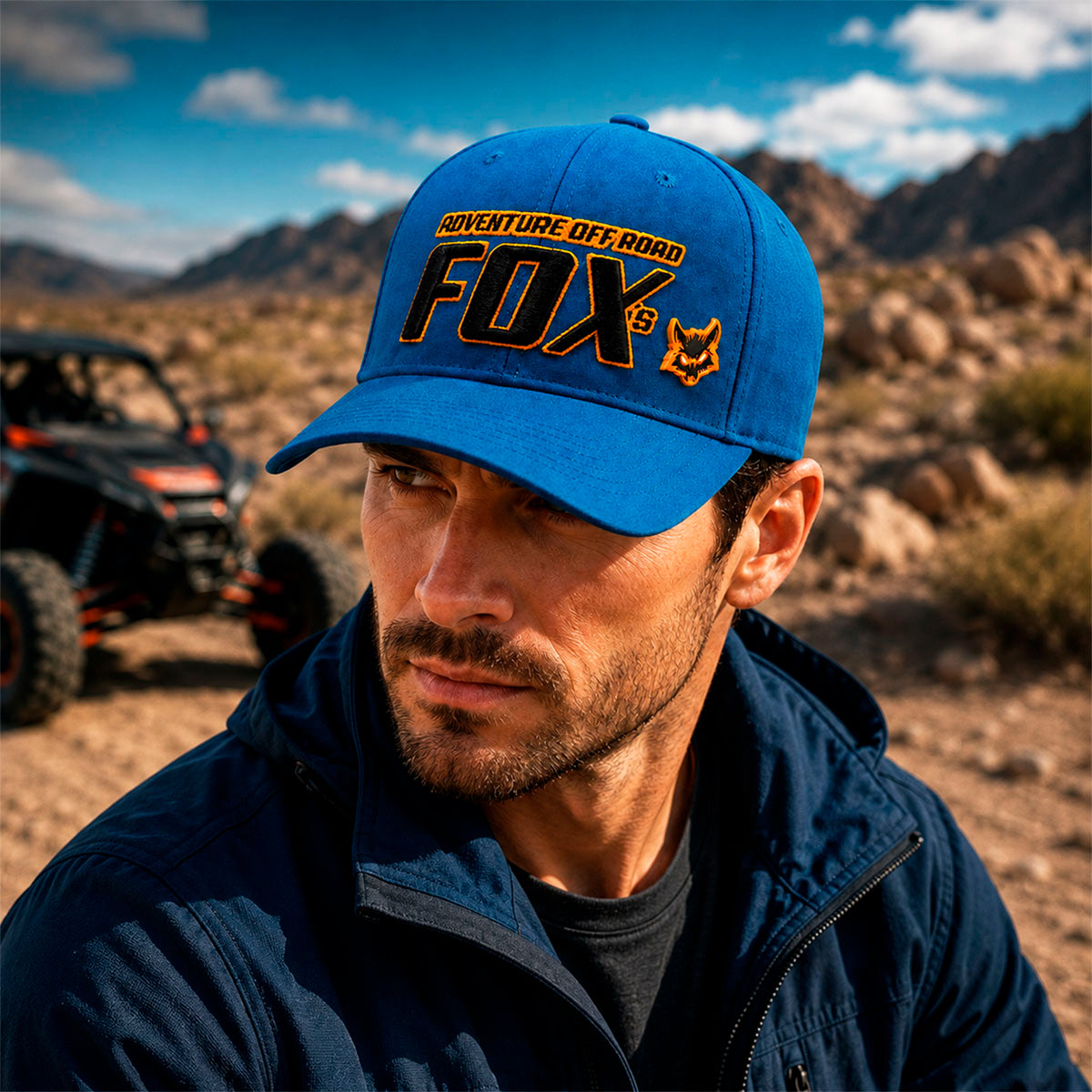 Gorra Fox Adventure Off Road Bordada Deportiva Beisbolera zul