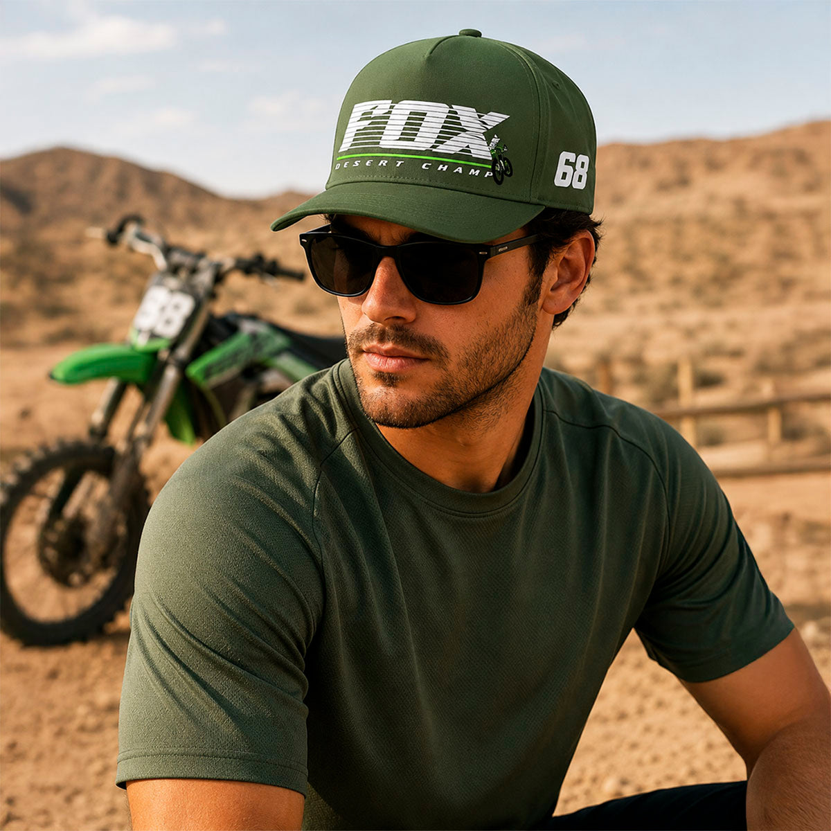 Gorra Fox Desert Champ Hombre Deportiva Original Verde