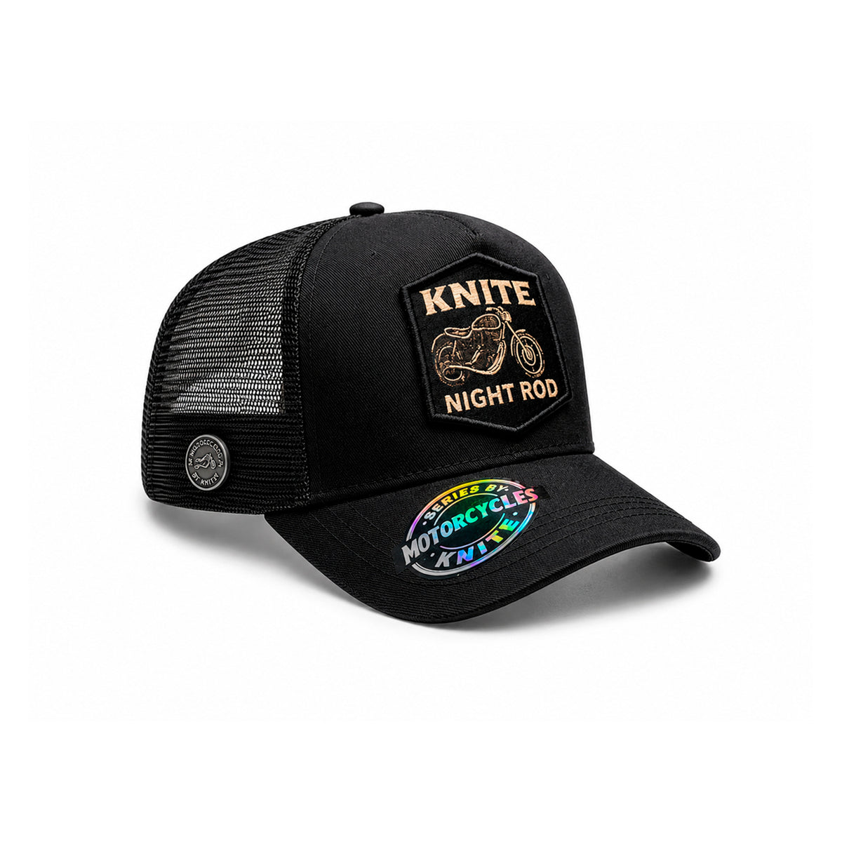 Gorra Knite Night Rod Motociclista Trucker Negra
