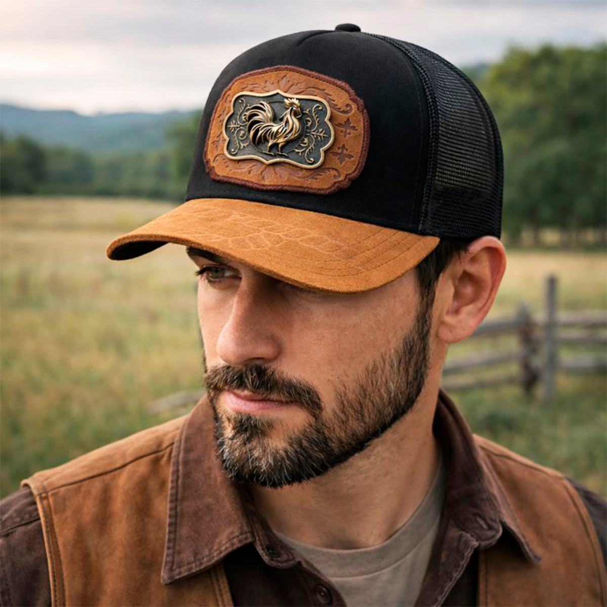 Gorra Trucker Gallo Western Iron Rooster Ajustable