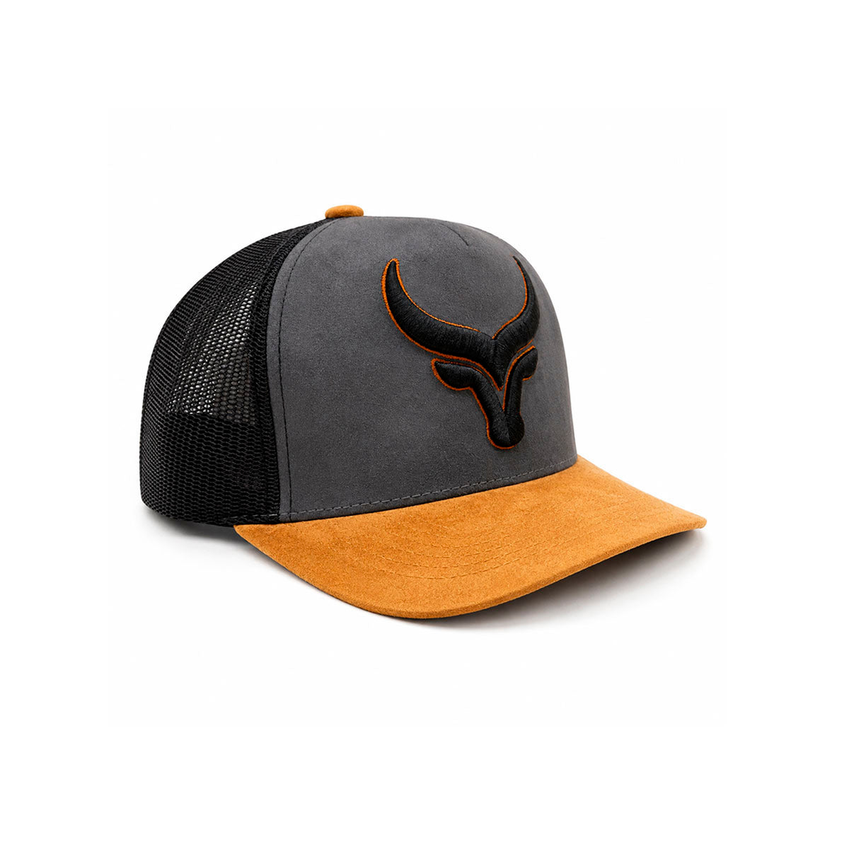 Gorra Trucker Caballero Bull Horns Bordada Livestock gris