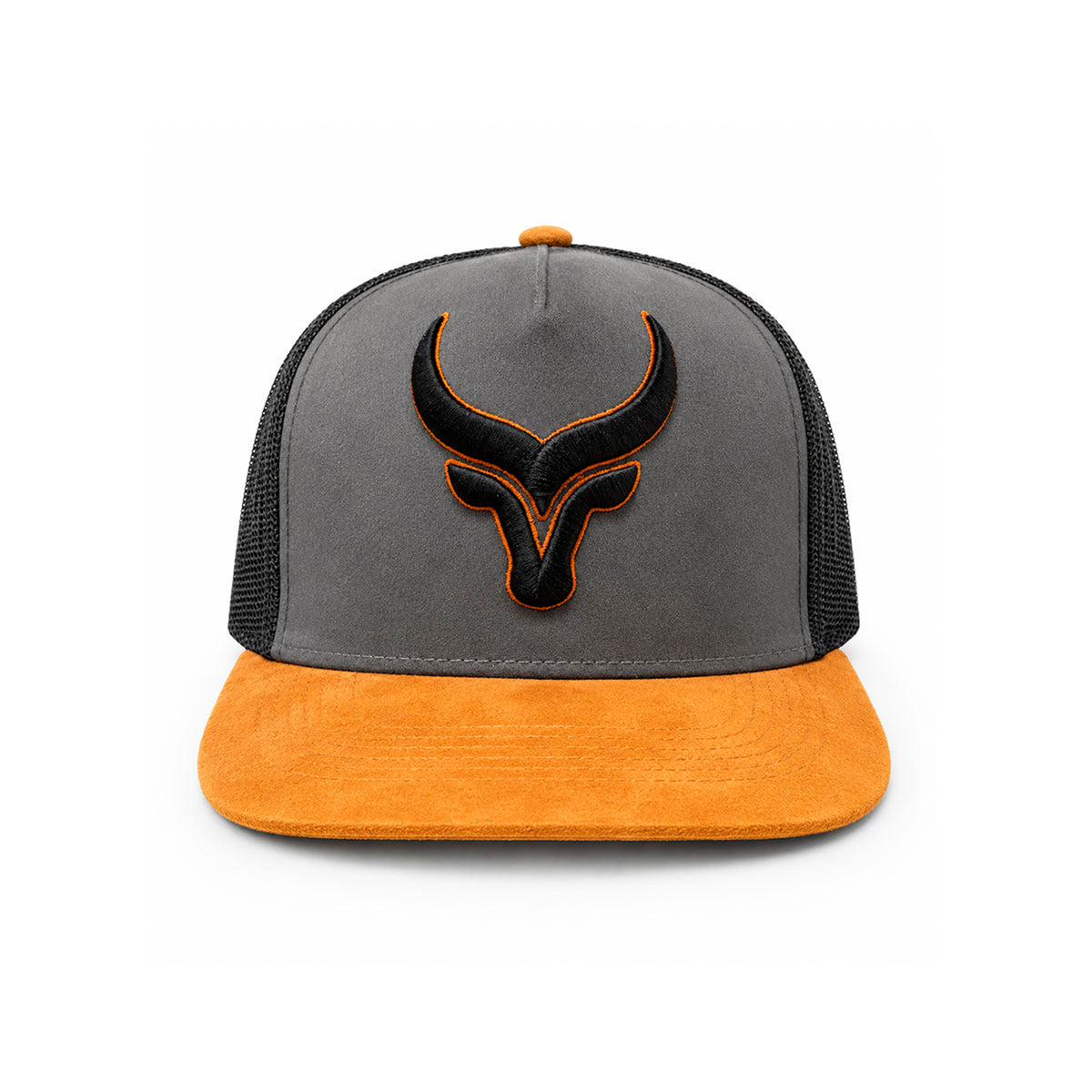 Gorra Trucker Caballero Bull Horns Bordada Livestock gris