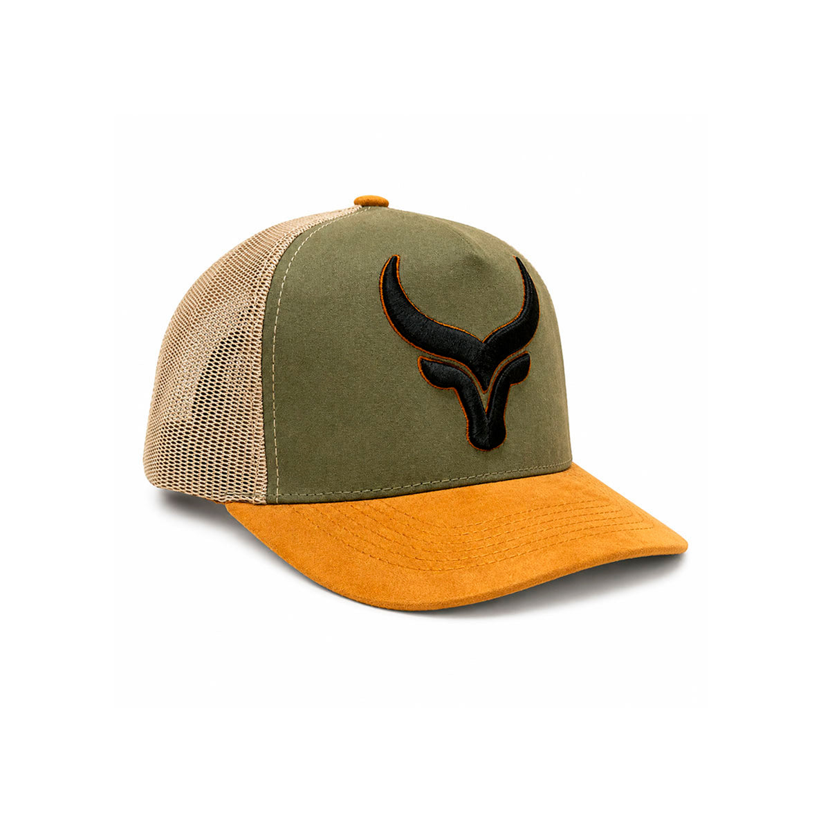 Gorra Trucker Caballero Bull Horns Bordada Livestock verde