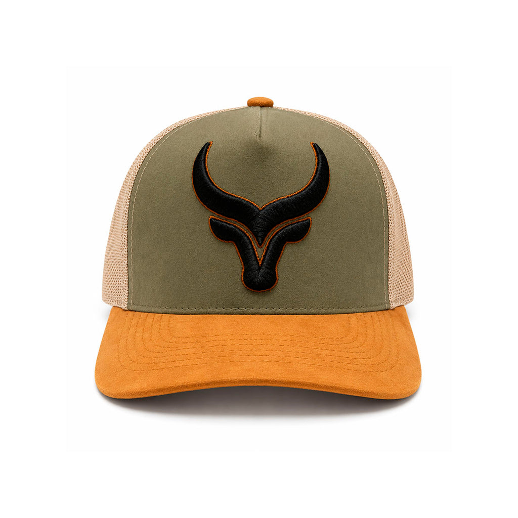 Gorra Trucker Caballero Bull Horns Bordada Livestock verde